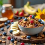 découvrez notre délicieuse recette de granola fait maison, parfaite pour un petit déjeuner sain et nourrissant. facile à préparer, ce granola vous fournira l'énergie nécessaire pour bien commencer la journée, tout en étant personnalisable selon vos goûts. ne manquez pas cette astuce gourmande et équilibrée !